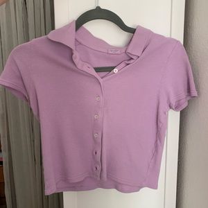 cropped j halt (brandy melville) collared shirt